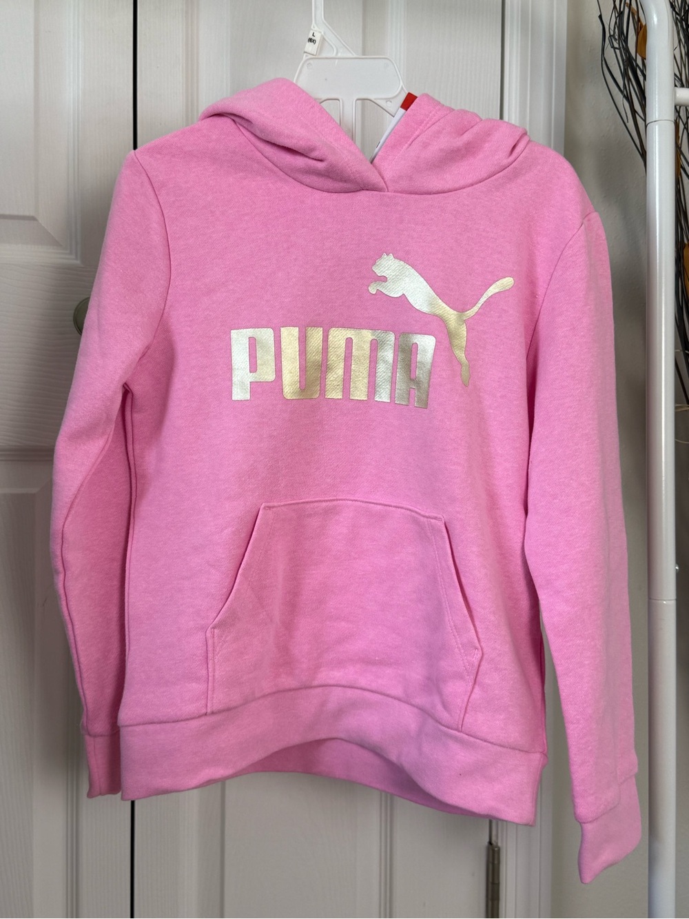 Puma Pink Hoodie with Gold Logo